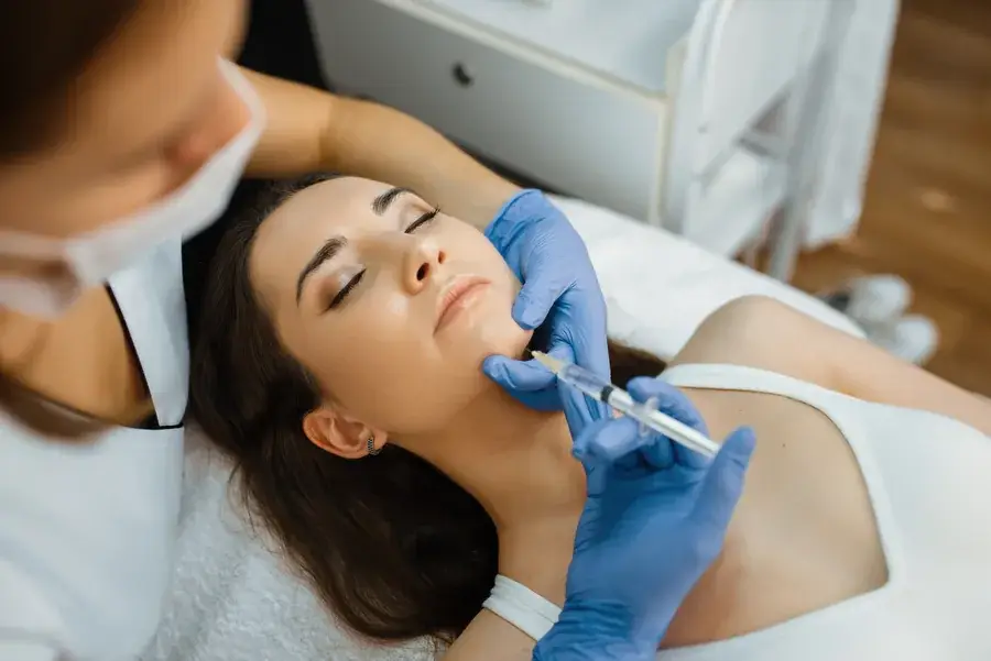 A chin wrinkle-relaxer injection to smooth chin dimpling at SpaRx Medical Aesthetics in Thonotosassa, FL